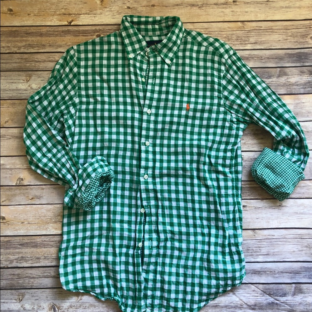 Ralph Lauren Green Gingham Top Men S Women’s M